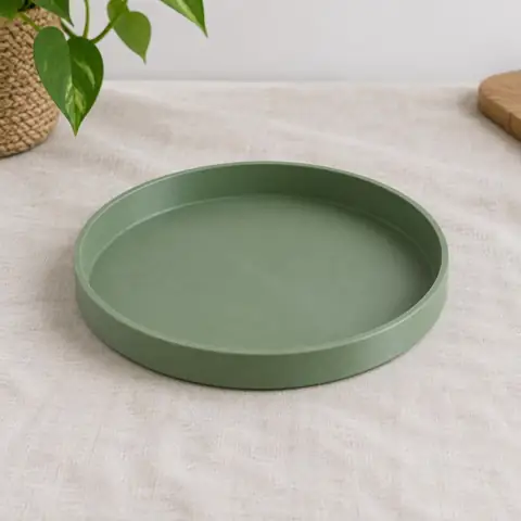 Sage PLA Saucer M on linen